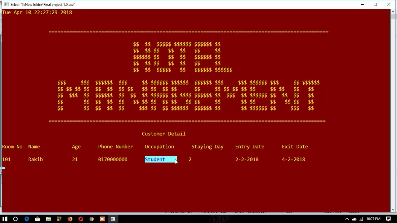 Hotel management project report